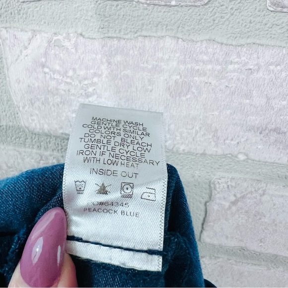 Evereve Beth High Rise Wide Leg Pants in Peacock Blue Size 29 - Picture 10 of 10